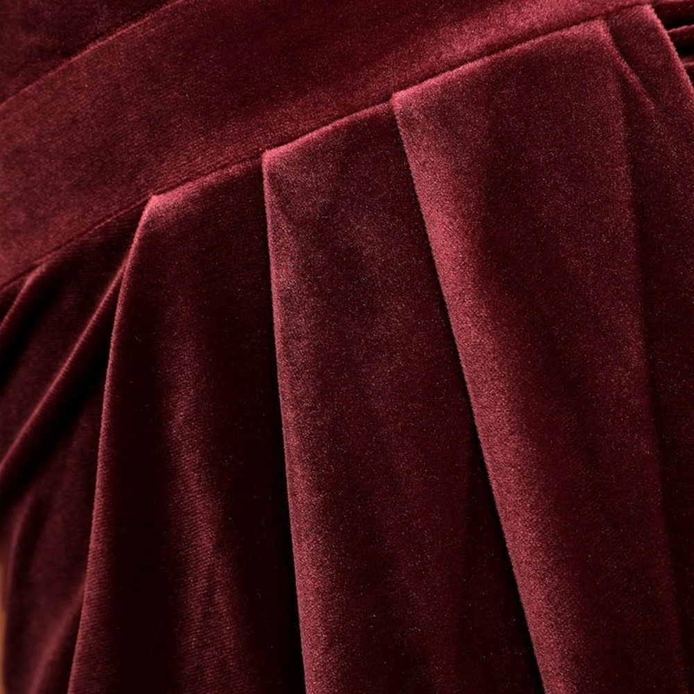 Lulus I'm Enchanted Burgundy Velvet Off-the-Shoulder Maxi Dress XL - Picture 4 of 5